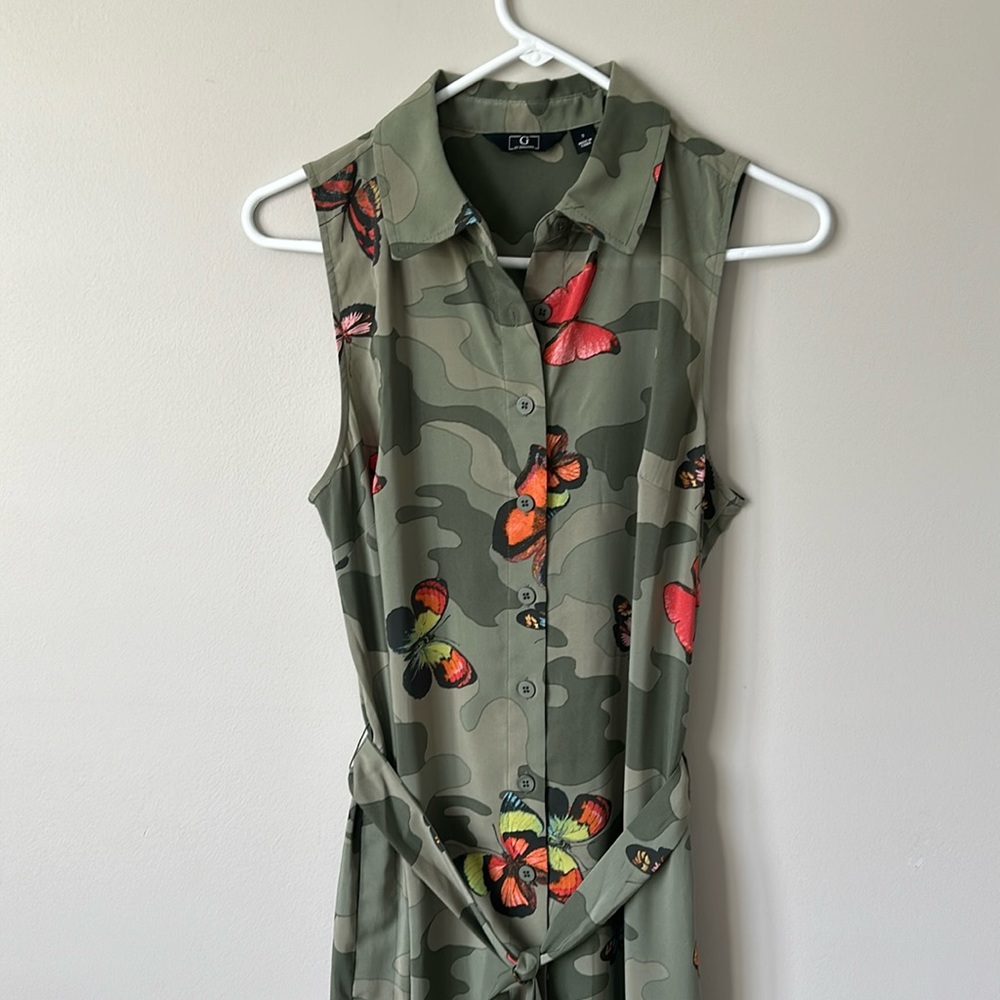G by Giuliana Button Front Butterfly Dress with Sash Tie